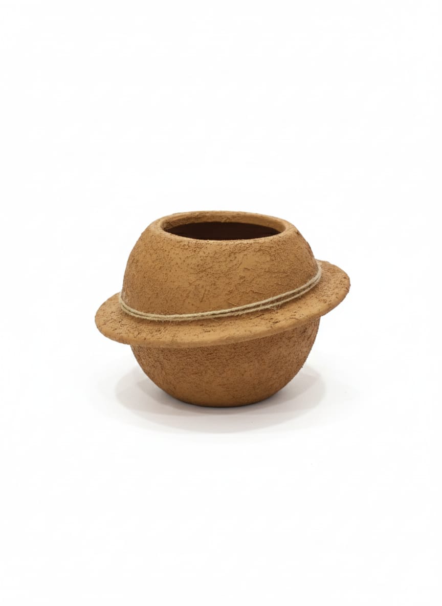 AKDC Decorative Clay Plant Pot – Sand Tone – 14×19 cm – Unique Handcrafted Design - Al Kabayel Discount CentreAKDC Decorative Clay Plant Pot – Sand Tone – 14×19 cm – Unique Handcrafted DesignFlower/Plant PotsAKDCAl Kabayel Discount Centre