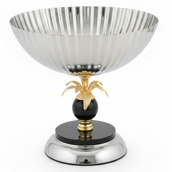 AKDC Decorative Footed Silver & Gold Candy Bowl 23×23 cm Luxury Centerpiece for Sweets & Fruits - Al Kabayel Discount CentreAKDC Decorative Footed Silver & Gold Candy Bowl 23×23 cm Luxury Centerpiece for Sweets & FruitsBowlsAKDCAl Kabayel Discount Centre