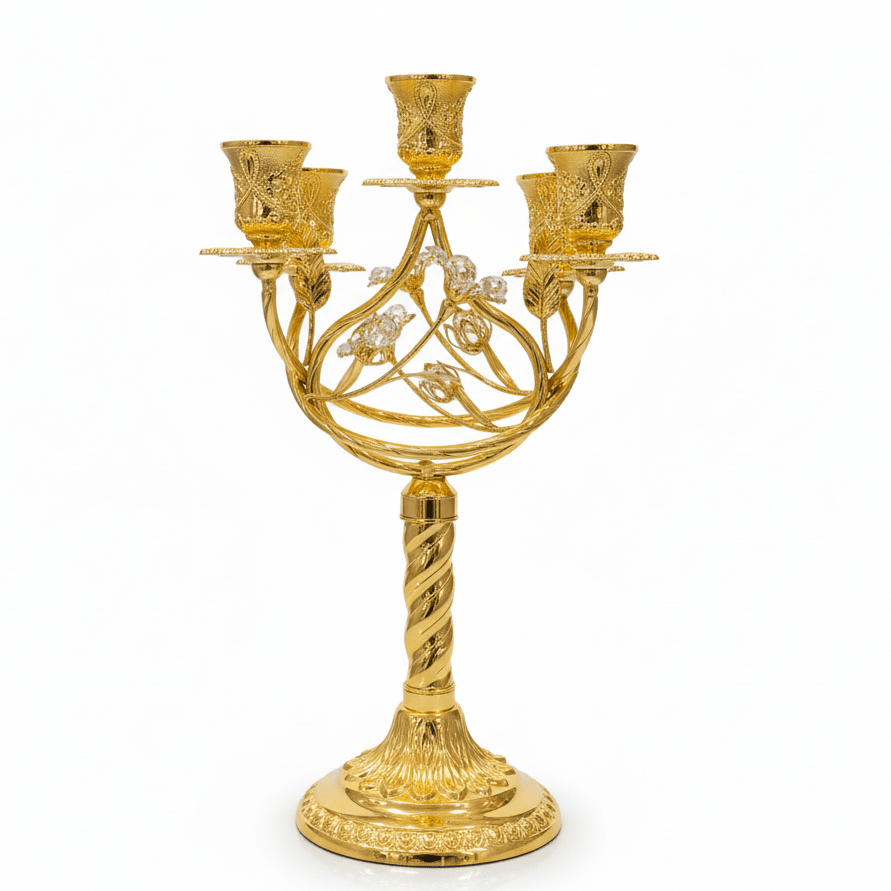 AKDC Decorative Gold Metal Candle Holder with Modern Design for Home Décor – 36 cm - Al Kabayel Discount CentreAKDC Decorative Gold Metal Candle Holder with Modern Design for Home Décor – 36 cmOrganizers & AccessoriesAKDCAl Kabayel Discount Centre