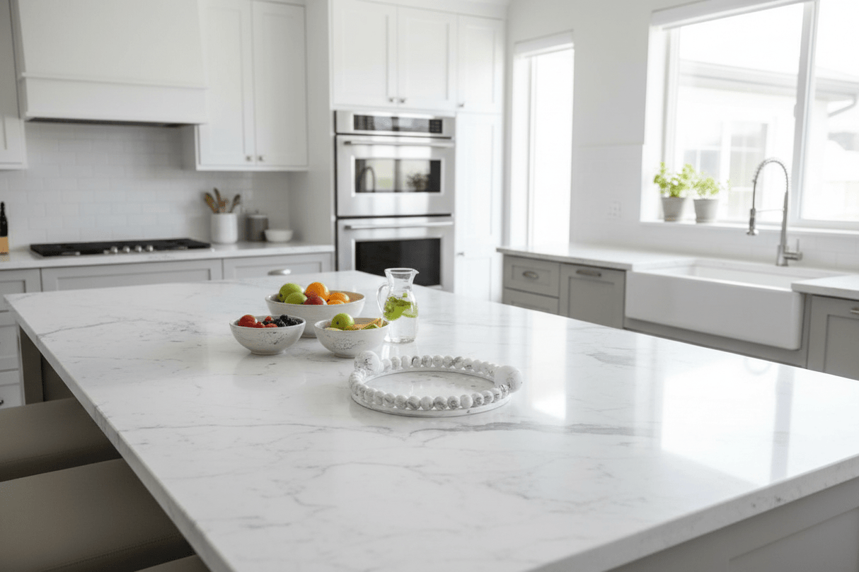 AKDC Decorative Round Glass Serving Tray – White Plaster of Paris Finish with Silver Detailing (25 cm) - Al Kabayel Discount CentreAKDC Decorative Round Glass Serving Tray – White Plaster of Paris Finish with Silver Detailing (25 cm)Serving TraysAKDCAl Kabayel Discount Centre