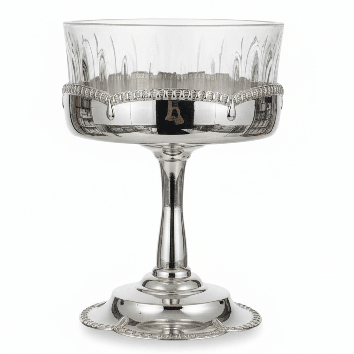AKDC Deep Footed Silver Glass Candy Bowl 22×16 cm Luxury Dessert Bowl for Table Presentation - Al Kabayel Discount CentreAKDC Deep Footed Silver Glass Candy Bowl 22×16 cm Luxury Dessert Bowl for Table PresentationBowlsAKDCAl Kabayel Discount Centre