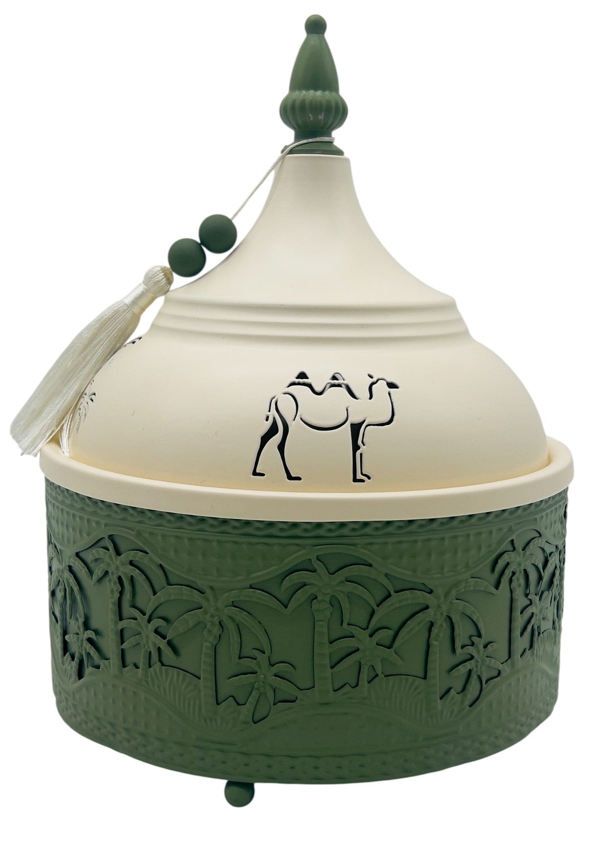 AKDC Desert Oasis Metal Tajine 19cm*24.5cm, Ivory/Green - Al Kabayel Discount CentreAKDC Desert Oasis Metal Tajine 19cm*24.5cm, Ivory/GreenBowlsAKDCAl Kabayel Discount Centre