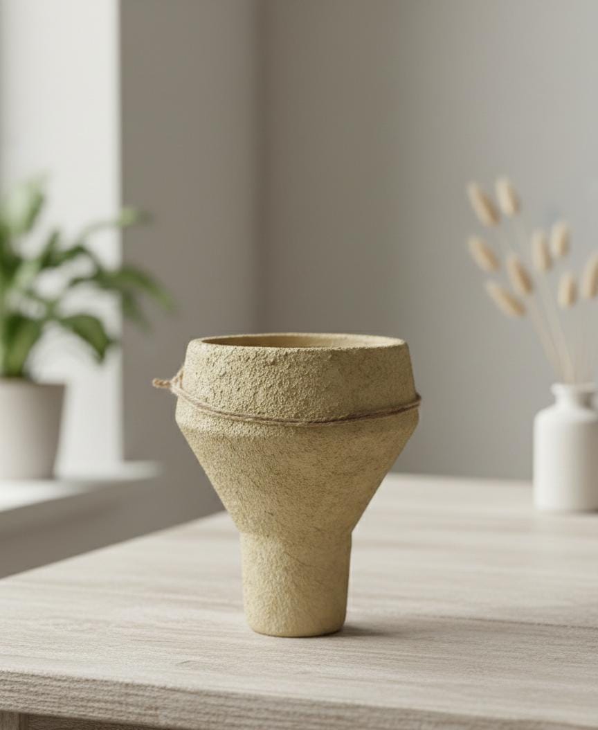 AKDC Designer Clay Plant Pot – Beige Color – 23×15 cm – Unique Curved Shape - Al Kabayel Discount CentreAKDC Designer Clay Plant Pot – Beige Color – 23×15 cm – Unique Curved ShapeFlower/Plant PotsAKDCAl Kabayel Discount Centre