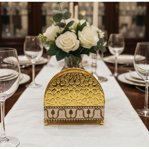 AKDC Designer Napkin Holder with Exclusive Gold and Pink Dual - Tone Finish, Decorative Accent for Modern Table Settings - Al Kabayel Discount CentreAKDC Designer Napkin Holder with Exclusive Gold and Pink Dual - Tone Finish, Decorative Accent for Modern Table SettingsHome Décor AccentsAKDCAl Kabayel Discount Centre