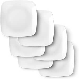 AKDC Dessert Plates - 6.5in Ceramic Small Appetizer/Salad Plate - Square Serving plates - White Kitchen Dinnerware Dishes Set for Snacks, Appetizer, Side Dishes - Serving Platter Set,Set of 6 - Al Kabayel Discount CentreAKDC Dessert Plates - 6.5in Ceramic Small Appetizer/Salad Plate - Square Serving plates - White Kitchen Dinnerware Dishes Set for Snacks, Appetizer, Side Dishes - Serving Platter Set,Set of 6platesAKDCAl Kabayel Discount Centre