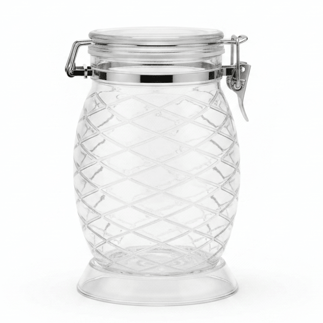 AKDC Diamond Cut Airtight Acrylic Storage Jar for Dry Food and Snack Storage 18 × 10 cm - Al Kabayel Discount CentreAKDC Diamond Cut Airtight Acrylic Storage Jar for Dry Food and Snack Storage 18 × 10 cmJars & Food SaversAKDCAl Kabayel Discount Centre