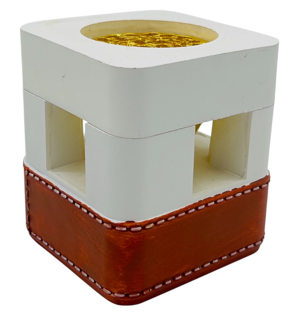 AKDC Diamond Shaped Incense Burner 11cm*10cm*9cm, Gypsum Material, White/Dark Brown - Al Kabayel Discount CentreAKDC Diamond Shaped Incense Burner 11cm*10cm*9cm, Gypsum Material, White/Dark BrownHome Décor AccentsAKDCAl Kabayel Discount Centre