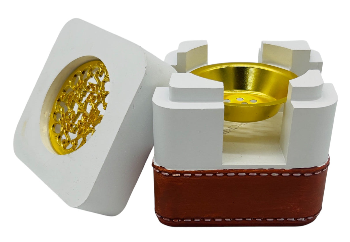 AKDC Diamond Shaped Incense Burner 11cm*10cm*9cm, Gypsum Material, White/Dark Brown - Al Kabayel Discount CentreAKDC Diamond Shaped Incense Burner 11cm*10cm*9cm, Gypsum Material, White/Dark BrownHome Décor AccentsAKDCAl Kabayel Discount Centre