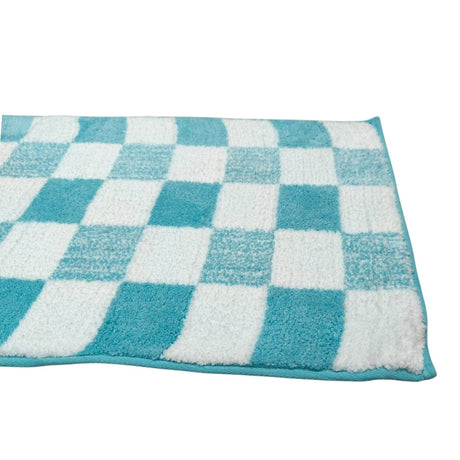 AKDC Door Mat Soft Absorbent Floor Mat Kitchen Bathroom Rug, Entryway Rug,Anti Slip Mat Outside Inside(80cmX50cm) - Cyan&White. - Al Kabayel Discount CentreAKDC Door Mat Soft Absorbent Floor Mat Kitchen Bathroom Rug, Entryway Rug,Anti Slip Mat Outside Inside(80cmX50cm) - Cyan&White.DoormatsAKDCAl Kabayel Discount Centre
