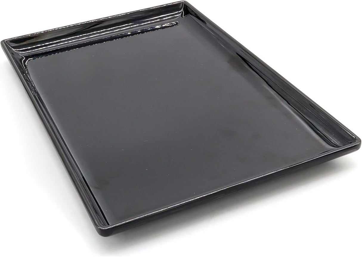 AKDC Dynasty Black Melamine Serving Tray Rectangle, BPA - free, Sleek Black Finish, Ideal to Serve Food, Fruits, Snacks, Dishes, Meals Kitchen Tableware Dining Home Decor. (25x17) - Al Kabayel Discount CentreAKDC Dynasty Black Melamine Serving Tray Rectangle, BPA - free, Sleek Black Finish, Ideal to Serve Food, Fruits, Snacks, Dishes, Meals Kitchen Tableware Dining Home Decor. (25x17)AKDCAl Kabayel Discount Centre