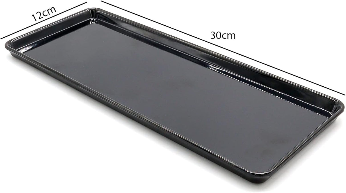 AKDC Dynasty Black Melamine Serving Tray Rectangle, BPA - free, Sleek Black Finish, Ideal to Serve Food, Fruits, Snacks, Dishes, Meals Kitchen Tableware Dining Home Decor. (30x12) - Al Kabayel Discount CentreAKDC Dynasty Black Melamine Serving Tray Rectangle, BPA - free, Sleek Black Finish, Ideal to Serve Food, Fruits, Snacks, Dishes, Meals Kitchen Tableware Dining Home Decor. (30x12)AKDCAl Kabayel Discount Centre