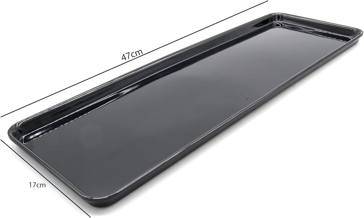 AKDC Dynasty Black Melamine Serving Tray Rectangle, BPA - free, Sleek Black Finish, Ideal to Serve Food, Fruits, Snacks, Dishes, Meals Kitchen Tableware Dining Home Decor. (47x17) - Al Kabayel Discount CentreAKDC Dynasty Black Melamine Serving Tray Rectangle, BPA - free, Sleek Black Finish, Ideal to Serve Food, Fruits, Snacks, Dishes, Meals Kitchen Tableware Dining Home Decor. (47x17)AKDCAl Kabayel Discount Centre