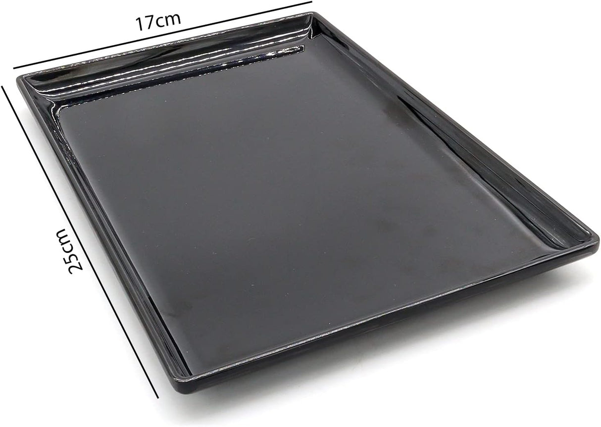 AKDC Dynasty Black Melamine Serving Tray Rectangle, BPA - free, Sleek Black Finish, Ideal to Serve Food, Fruits, Snacks, Dishes, Meals Kitchen Tableware Dining Home Decor. (25x17) - Al Kabayel Discount CentreAKDC Dynasty Black Melamine Serving Tray Rectangle, BPA - free, Sleek Black Finish, Ideal to Serve Food, Fruits, Snacks, Dishes, Meals Kitchen Tableware Dining Home Decor. (25x17)AKDCAl Kabayel Discount Centre