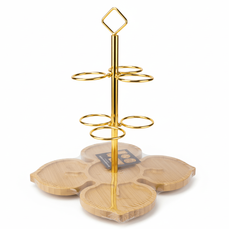 AKDC Elegant Bamboo Snack Serving Tray with Built - in Metal Cup Holder for Tea & Coffee Serving – 30cm - Al Kabayel Discount CentreAKDC Elegant Bamboo Snack Serving Tray with Built - in Metal Cup Holder for Tea & Coffee Serving – 30cmServing TraysAKDCAl Kabayel Discount Centre