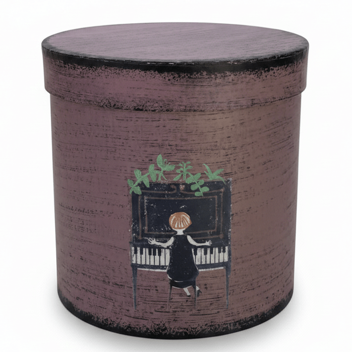 AKDC Elegant Round Dusty Mauve Cardboard Gift Box with Piano Girl Artwork Lid for Jewelry, Keepsakes & Decorative Gift Packaging – 17×17 cm - Al Kabayel Discount CentreAKDC Elegant Round Dusty Mauve Cardboard Gift Box with Piano Girl Artwork Lid for Jewelry, Keepsakes & Decorative Gift Packaging – 17×17 cmPacking & Wrapping SuppliesAKDCAl Kabayel Discount Centre