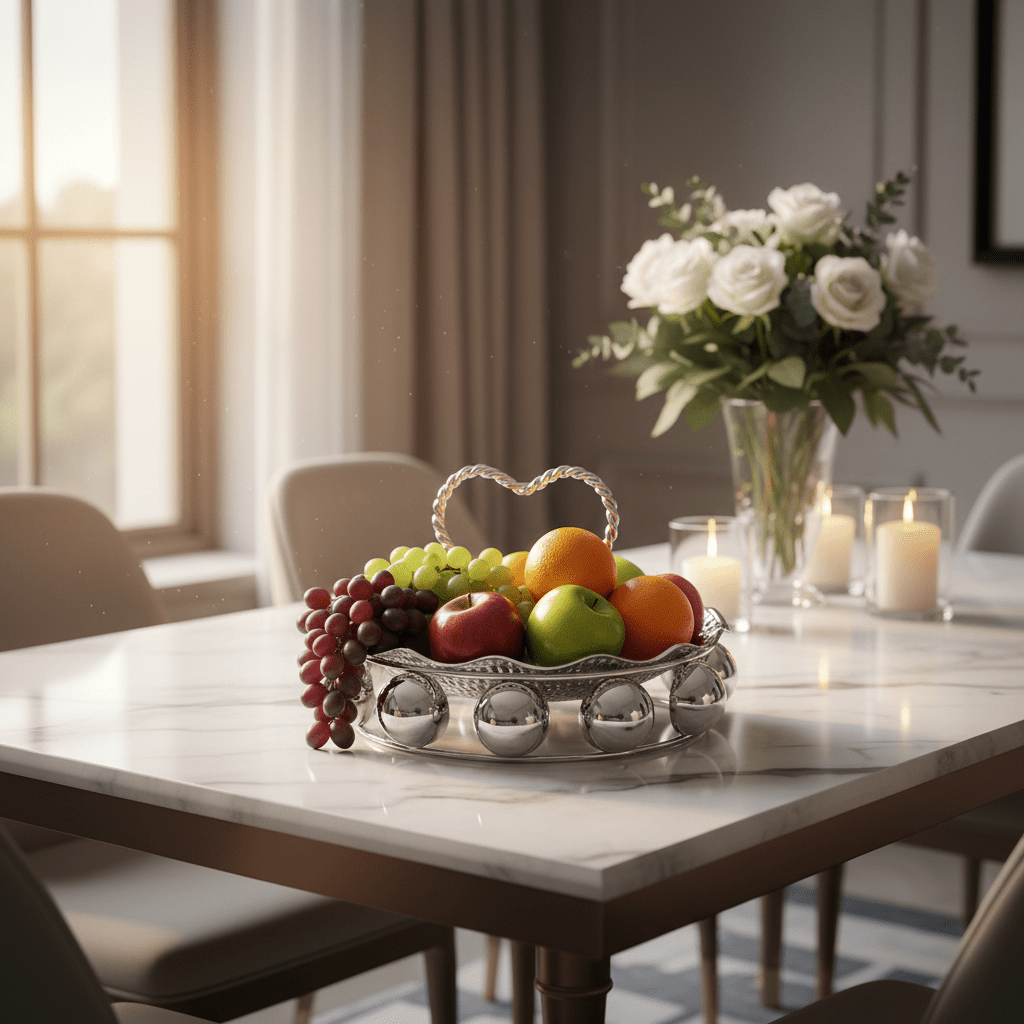 AKDC elegant silver metal candy tray decorative serving tray premium table display 22cm - Al Kabayel Discount CentreAKDC elegant silver metal candy tray decorative serving tray premium table display 22cmServing TraysAKDCAl Kabayel Discount Centre