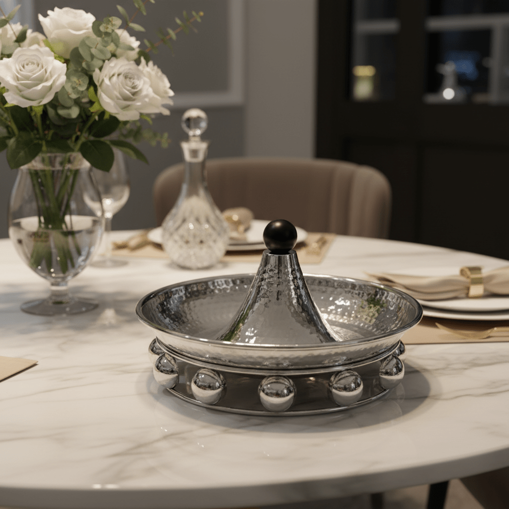 AKDC elegant silver metal candy tray decorative serving tray stylish tableware 20cm - Al Kabayel Discount CentreAKDC elegant silver metal candy tray decorative serving tray stylish tableware 20cmServing TraysAKDCAl Kabayel Discount Centre