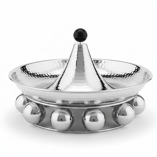 AKDC elegant silver metal candy tray luxury serving tray premium table decor platter 25.5cm - Al Kabayel Discount CentreAKDC elegant silver metal candy tray luxury serving tray premium table decor platter 25.5cmServing TraysAKDCAl Kabayel Discount Centre