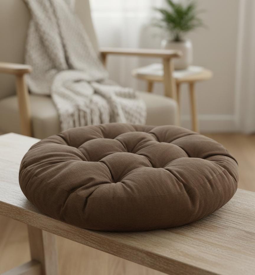 AKDC Extra - Large Round Polyester Floor Cushion – Light Brown Comfortable Floor Seating Cushion, 55×55×12 cm - Al Kabayel Discount CentreAKDC Extra - Large Round Polyester Floor Cushion – Light Brown Comfortable Floor Seating Cushion, 55×55×12 cmFloor Pillows & CushionsAKDCAl Kabayel Discount Centre