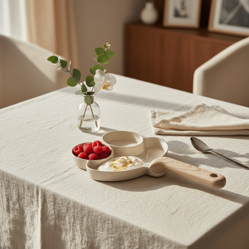 AKDC Frog Face 3 - in - 1 Non - Stick Pan with Wooden Handle – Beige, 21 cm - Al Kabayel Discount CentreAKDC Frog Face 3 - in - 1 Non - Stick Pan with Wooden Handle – Beige, 21 cmFrying Pan & Grill PanAKDCAl Kabayel Discount Centre