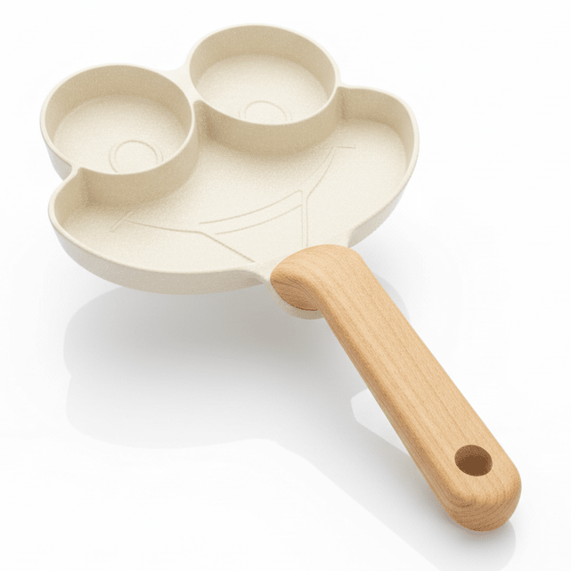 AKDC Frog Face 3 - in - 1 Non - Stick Pan with Wooden Handle – Beige, 21 cm - Al Kabayel Discount CentreAKDC Frog Face 3 - in - 1 Non - Stick Pan with Wooden Handle – Beige, 21 cmFrying Pan & Grill PanAKDCAl Kabayel Discount Centre