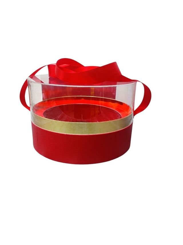 AKDC Gift Box Round Eternal Acrylic Box Handmade Preserved Mother's Day, Valentine's Day, Thanksgiving - 23cmX14cm - Red & Gold - Al Kabayel Discount CentreAKDC Gift Box Round Eternal Acrylic Box Handmade Preserved Mother's Day, Valentine's Day, Thanksgiving - 23cmX14cm - Red & GoldPacking MaterialsAKDCAl Kabayel Discount Centre