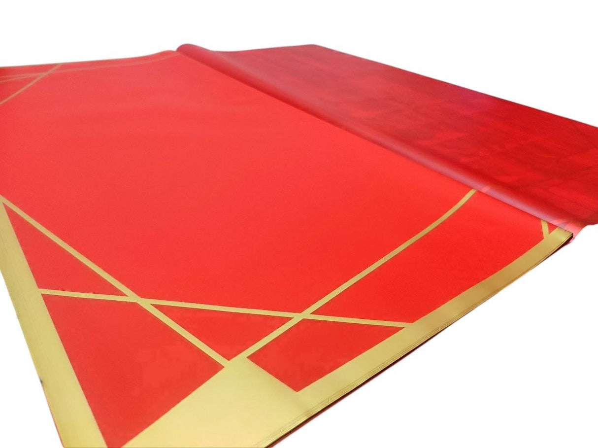AKDC Gift Wrapping Plastic Cover Floral Bouquet Flat Sheet, Gift Packaging Wrap, Bulk Packing Cover for Event and Party Supplies DIY Gift 20 Sheets - 57.5cmX58cm - Red&Gold - Al Kabayel Discount CentreAKDC Gift Wrapping Plastic Cover Floral Bouquet Flat Sheet, Gift Packaging Wrap, Bulk Packing Cover for Event and Party Supplies DIY Gift 20 Sheets - 57.5cmX58cm - Red&GoldPacking MaterialsAKDCAl Kabayel Discount Centre