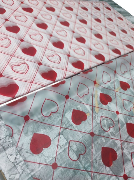 AKDC Gift Wrapping Plastic Cover Heart Shape Print Floral Bouquet Flat Sheet, Gift Packaging Wrap, Bulk Packing Cover for Event and Party Supplies DIY Gift 20 Sheets - 57.5cmX58cm - Al Kabayel Discount CentreAKDC Gift Wrapping Plastic Cover Heart Shape Print Floral Bouquet Flat Sheet, Gift Packaging Wrap, Bulk Packing Cover for Event and Party Supplies DIY Gift 20 Sheets - 57.5cmX58cmPacking MaterialsAKDCAl Kabayel Discount Centre