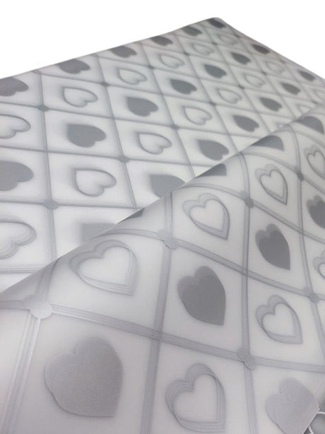 AKDC Gift Wrapping Plastic Cover Heart Shape Print Floral Bouquet Flat Sheet, Gift Packaging Wrap, Bulk Packing Cover Transparent Silver Heart DIY Gift 20 Sheets - 57.5cmX58cm - Al Kabayel Discount CentreAKDC Gift Wrapping Plastic Cover Heart Shape Print Floral Bouquet Flat Sheet, Gift Packaging Wrap, Bulk Packing Cover Transparent Silver Heart DIY Gift 20 Sheets - 57.5cmX58cmPacking MaterialsAKDCAl Kabayel Discount Centre