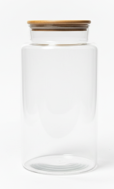 AKDC Glass Jar with Wooden Lid 5L, Clear and Transparent