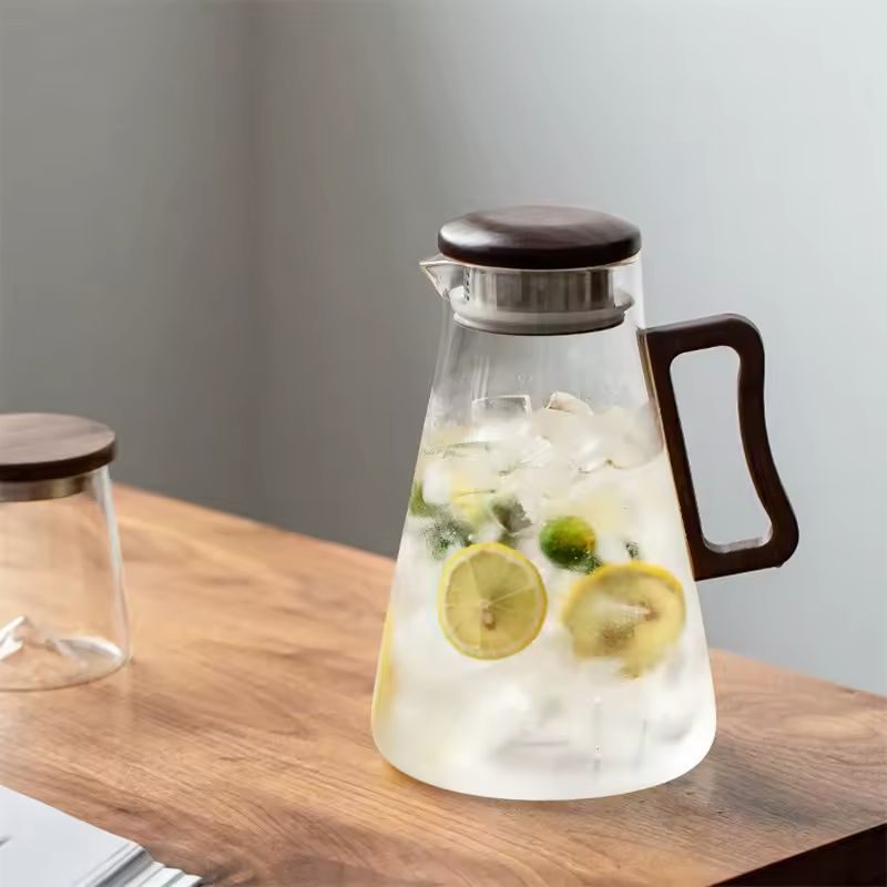 AKDC Glass Jug with Wooden Lid and Handle 1800ml,Heat Resistant, Clear & Transparent - Al Kabayel Discount CentreAKDC Glass Jug with Wooden Lid and Handle 1800ml,Heat Resistant, Clear & TransparentJugsAKDCAl Kabayel Discount Centre