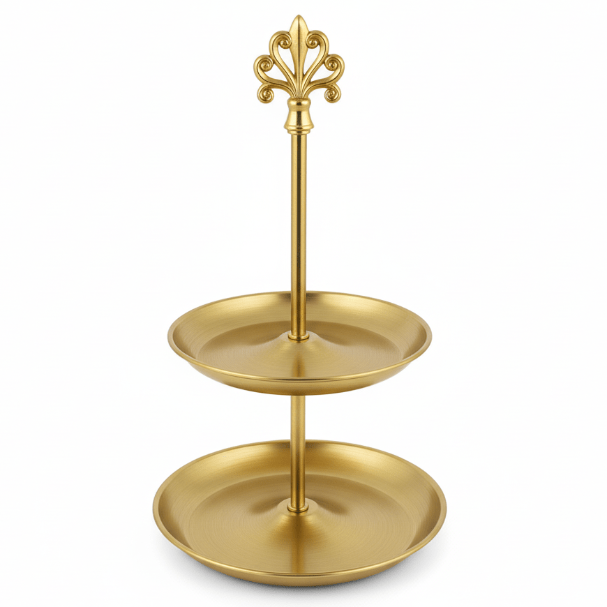 AKDC Gold 2 Tier Candy Display Stand Compact Dessert Stand for Home and Events 35 cm - Al Kabayel Discount CentreAKDC Gold 2 Tier Candy Display Stand Compact Dessert Stand for Home and Events 35 cmServing TraysAKDCAl Kabayel Discount Centre