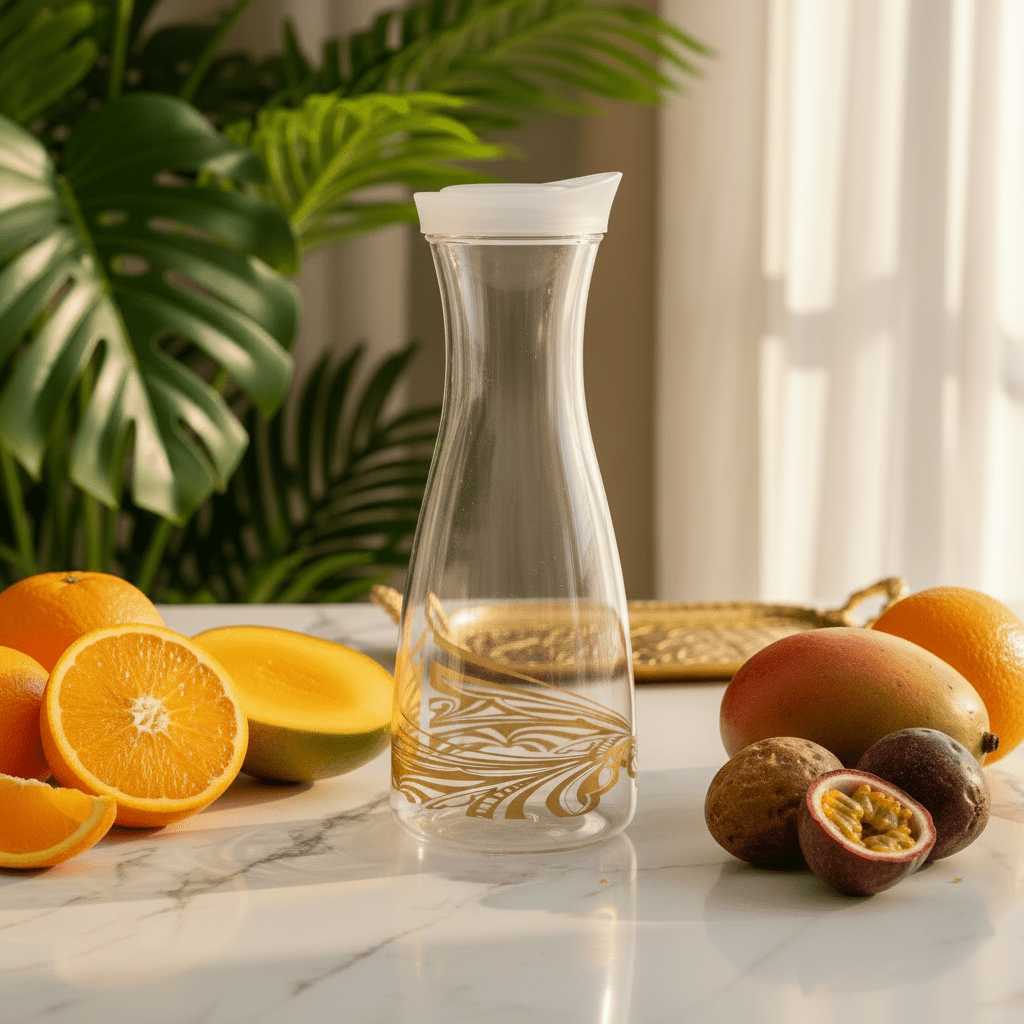 AKDC Gold Accent Transparent Acrylic Juice Bottle with Secure Lid for Beverages 1080 ml - Al Kabayel Discount CentreAKDC Gold Accent Transparent Acrylic Juice Bottle with Secure Lid for Beverages 1080 mlJugsAKDCAl Kabayel Discount Centre