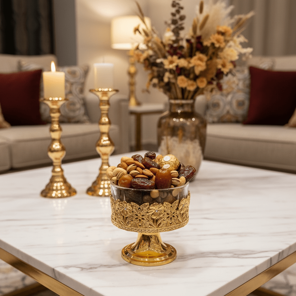 AKDC Gold Metal & Glass Elegant Decorative Bowl for Candy, Nuts & Table Styling 10 × 9 cm - Al Kabayel Discount CentreAKDC Gold Metal & Glass Elegant Decorative Bowl for Candy, Nuts & Table Styling 10 × 9 cmBowlsAKDCAl Kabayel Discount Centre