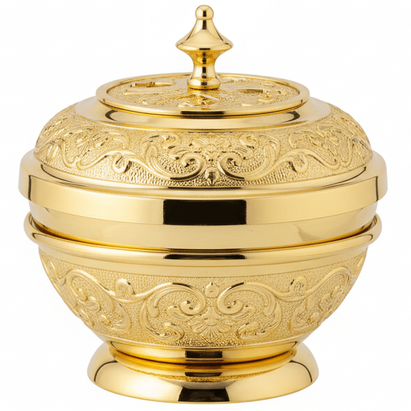 AKDC Golden Sugar Pot – Luxury Embossed Metal & Glass Serveware | 12×10cm - Al Kabayel Discount CentreAKDC Golden Sugar Pot – Luxury Embossed Metal & Glass Serveware | 12×10cmJars & Food SaversAKDCAl Kabayel Discount Centre