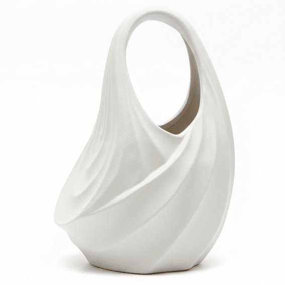 AKDC Handbag - Inspired Ceramic Decorative Vase – Elegant White Fashionable Sculptural Design, 22 × 16 cm - Al Kabayel Discount CentreAKDC Handbag - Inspired Ceramic Decorative Vase – Elegant White Fashionable Sculptural Design, 22 × 16 cmFlower/Plant PotsAKDCAl Kabayel Discount Centre