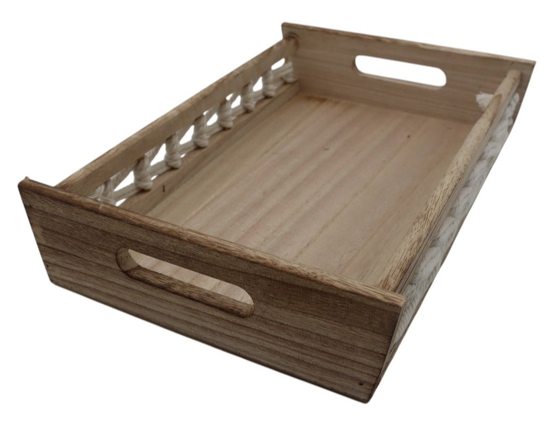 AKDC Handcrafted Medium Wooden Serving Tray – Durable and Elegant for Dining Tables, Coffee Serving, or Home Décor, 35×23×6 cm - Al Kabayel Discount CentreAKDC Handcrafted Medium Wooden Serving Tray – Durable and Elegant for Dining Tables, Coffee Serving, or Home Décor, 35×23×6 cmServing TraysAKDCAl Kabayel Discount Centre
