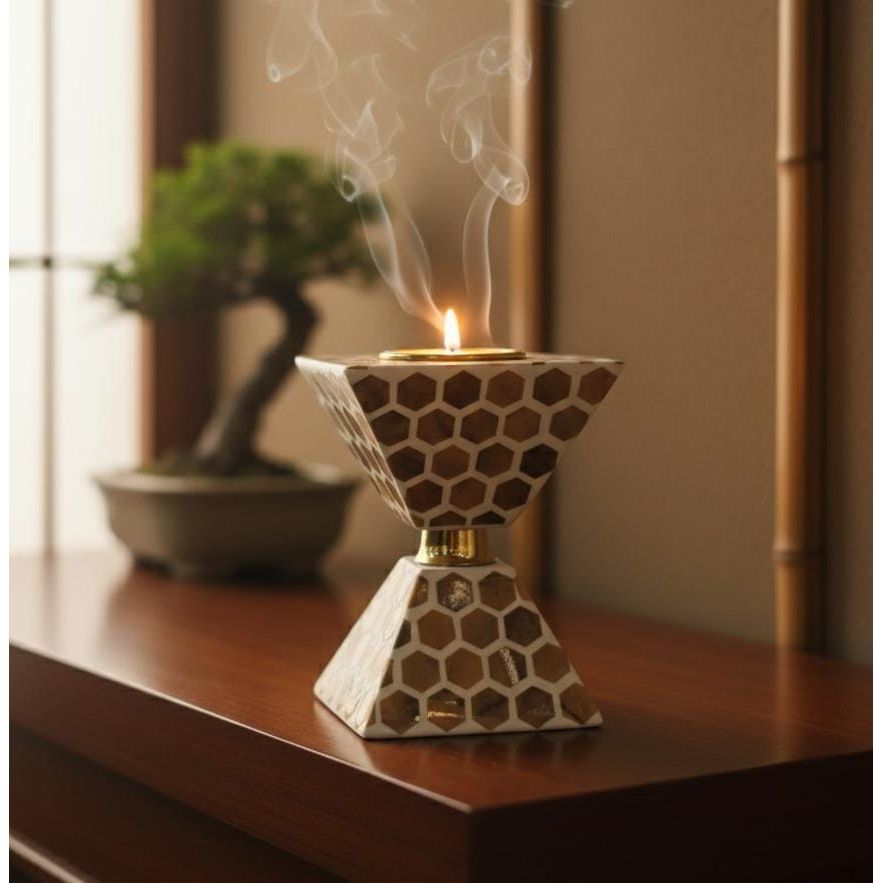 AKDC Handcrafted Wooden Incense Burner 17x13 cm – Elegant Brown & Cream Aroma Diffuser Box for Home, Office & Prayer Use - Al Kabayel Discount CentreAKDC Handcrafted Wooden Incense Burner 17x13 cm – Elegant Brown & Cream Aroma Diffuser Box for Home, Office & Prayer UseWooden Incense BurnerAKDCAl Kabayel Discount Centre