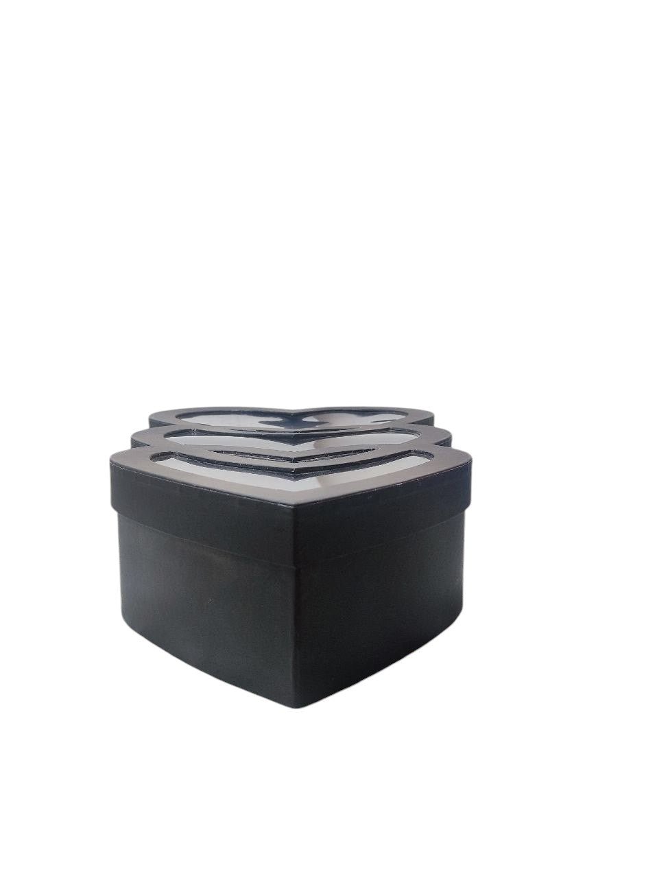 AKDC Heart Shape Tripple Gift Box Premium Packaging for Special Occasions Weddings Valentine's Day and Gifts Elegant Heart Shaped Box Set for Unique Presentations - 46cmX28cmX9cm - Black - Al Kabayel Discount CentreAKDC Heart Shape Tripple Gift Box Premium Packaging for Special Occasions Weddings Valentine's Day and Gifts Elegant Heart Shaped Box Set for Unique Presentations - 46cmX28cmX9cm - BlackPacking MaterialsAKDCAl Kabayel Discount Centre