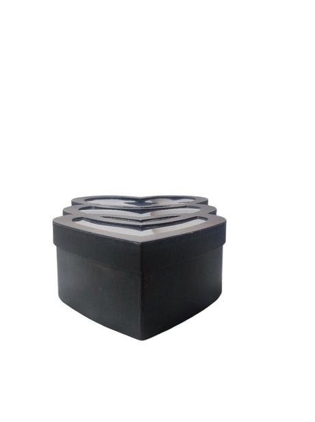 AKDC Heart Shape Tripple Gift Box Premium Packaging for Special Occasions Weddings Valentine's Day and Gifts Elegant Heart Shaped Box Set for Unique Presentations - 46cmX28cmX9cm - Black - Al Kabayel Discount CentreAKDC Heart Shape Tripple Gift Box Premium Packaging for Special Occasions Weddings Valentine's Day and Gifts Elegant Heart Shaped Box Set for Unique Presentations - 46cmX28cmX9cm - BlackPacking MaterialsAKDCAl Kabayel Discount Centre