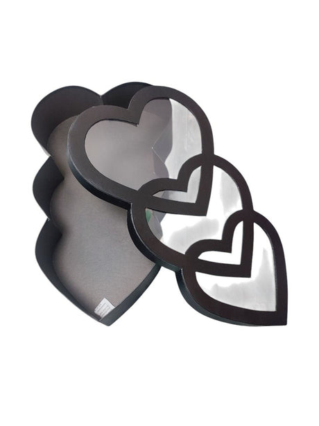 AKDC Heart Shape Tripple Gift Box Premium Packaging for Special Occasions Weddings Valentine's Day and Gifts Elegant Heart Shaped Box Set for Unique Presentations - 46cmX28cmX9cm - Black - Al Kabayel Discount CentreAKDC Heart Shape Tripple Gift Box Premium Packaging for Special Occasions Weddings Valentine's Day and Gifts Elegant Heart Shaped Box Set for Unique Presentations - 46cmX28cmX9cm - BlackPacking MaterialsAKDCAl Kabayel Discount Centre