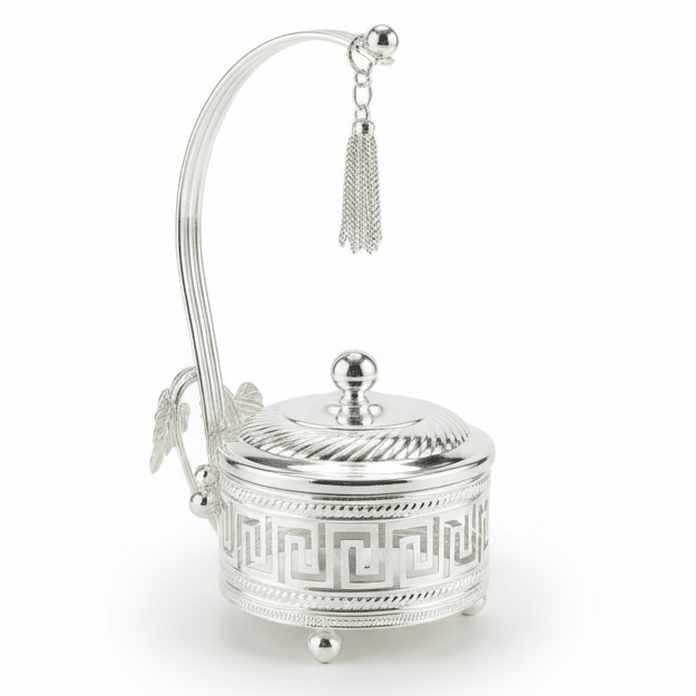 AKDC Imperial Silver & Glass Sugar Pot | Handcrafted Metal Luxury Serveware | 17cm - Al Kabayel Discount CentreAKDC Imperial Silver & Glass Sugar Pot | Handcrafted Metal Luxury Serveware | 17cmJars & Food SaversAKDCAl Kabayel Discount Centre