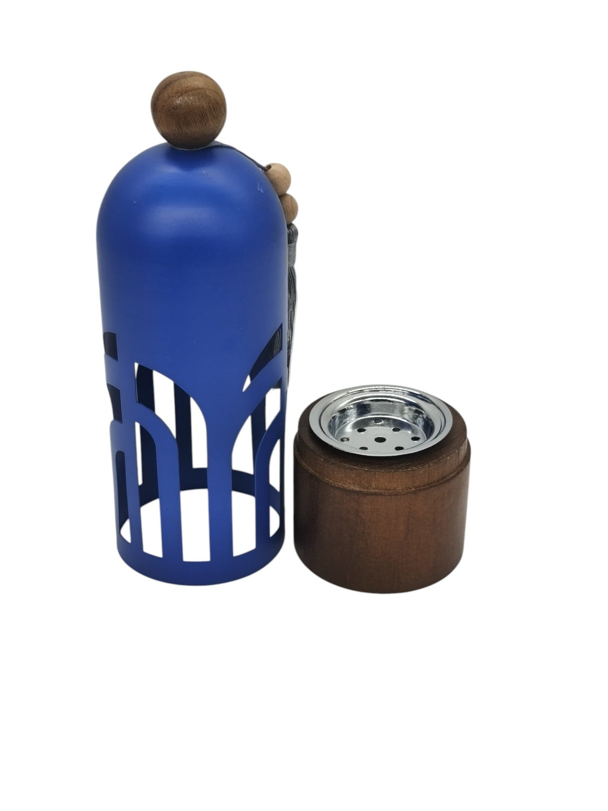 AKDC Incense Burner with Wooden Base and Metal Cover 28cm*8cm*8cm, Blue - Al Kabayel Discount CentreAKDC Incense Burner with Wooden Base and Metal Cover 28cm*8cm*8cm, BlueHome Décor AccentsAKDCAl Kabayel Discount Centre