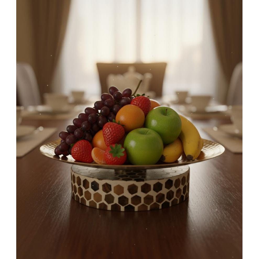 AKDC Large Metal & Wooden Serving Bowl 36x12 cm – Modern Rustic Dual - Tone Brown & Cream Kitchen & Dining Tableware Bowl - Al Kabayel Discount CentreAKDC Large Metal & Wooden Serving Bowl 36x12 cm – Modern Rustic Dual - Tone Brown & Cream Kitchen & Dining Tableware BowlServeware SetsAKDCAl Kabayel Discount Centre