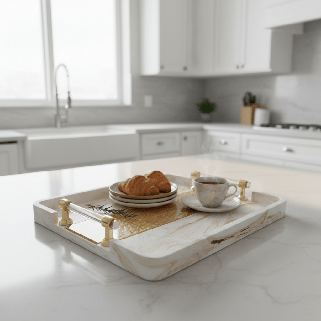 AKDC Large Rectangular Serving Tray – White Plaster of Paris Construction with Rich Gold Accent Design (35 × 25 cm) - Al Kabayel Discount CentreAKDC Large Rectangular Serving Tray – White Plaster of Paris Construction with Rich Gold Accent Design (35 × 25 cm)Serving TraysAKDCAl Kabayel Discount Centre