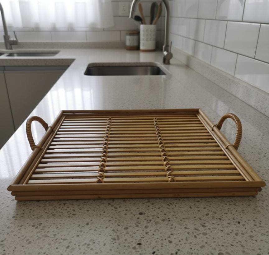 AKDC Large Square Bamboo Tray 40×40×3 cm – Spacious Handcrafted Serving Tray - Al Kabayel Discount CentreAKDC Large Square Bamboo Tray 40×40×3 cm – Spacious Handcrafted Serving TrayServing TraysAKDCAl Kabayel Discount Centre