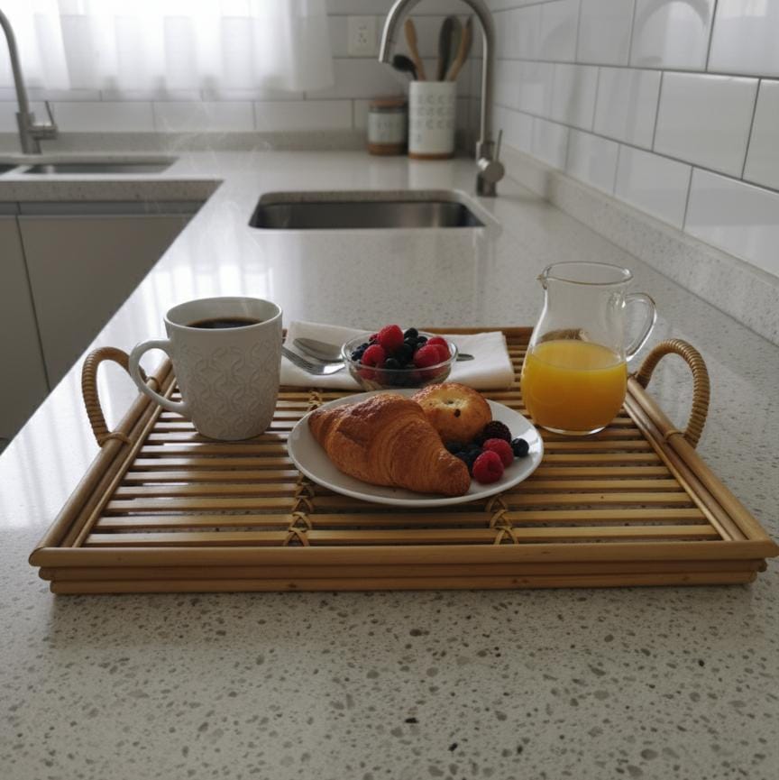 AKDC Large Square Bamboo Tray 40×40×3 cm – Spacious Handcrafted Serving Tray - Al Kabayel Discount CentreAKDC Large Square Bamboo Tray 40×40×3 cm – Spacious Handcrafted Serving TrayServing TraysAKDCAl Kabayel Discount Centre