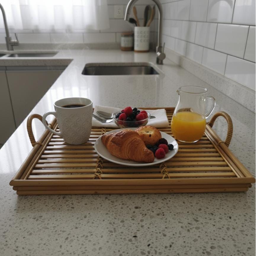 AKDC Large Square Bamboo Tray 40×40×3 cm – Spacious Handcrafted Serving Tray - Al Kabayel Discount CentreAKDC Large Square Bamboo Tray 40×40×3 cm – Spacious Handcrafted Serving TrayServing TraysAKDCAl Kabayel Discount Centre
