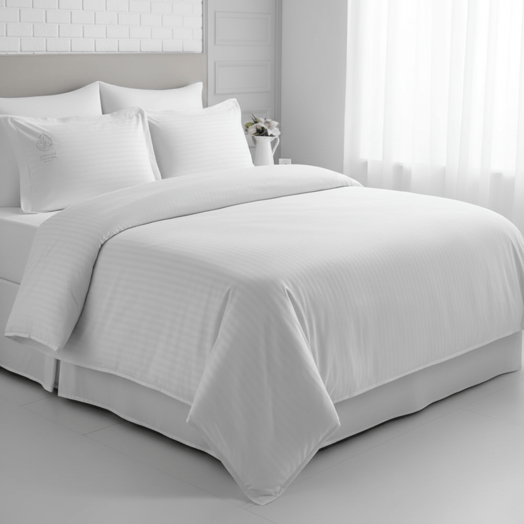 AKDC Luxury 6 - Piece White Cotton Comforter Set for King Size Bed – 240×260 cm Comforter, Deep Pocket Fitted Sheet & Pillow Shams - Al Kabayel Discount CentreAKDC Luxury 6 - Piece White Cotton Comforter Set for King Size Bed – 240×260 cm Comforter, Deep Pocket Fitted Sheet & Pillow ShamsBeddingAKDCAl Kabayel Discount Centre