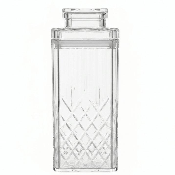 AKDC Luxury Diamond Cut Acrylic Storage Jar with Lid for Dry Food, Snacks & Kitchen Use 18 × 9 cm - Al Kabayel Discount CentreAKDC Luxury Diamond Cut Acrylic Storage Jar with Lid for Dry Food, Snacks & Kitchen Use 18 × 9 cmJars & Food SaversAKDCAl Kabayel Discount Centre